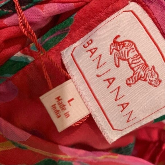 Banjanan‎ Iris Dress Woden Hedgerow Paradise Pink - Size Large - Picture 15 of 15